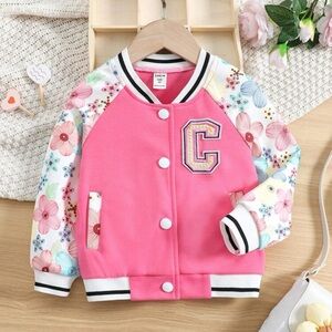 Girls Letterman letter “C“ button up jacket